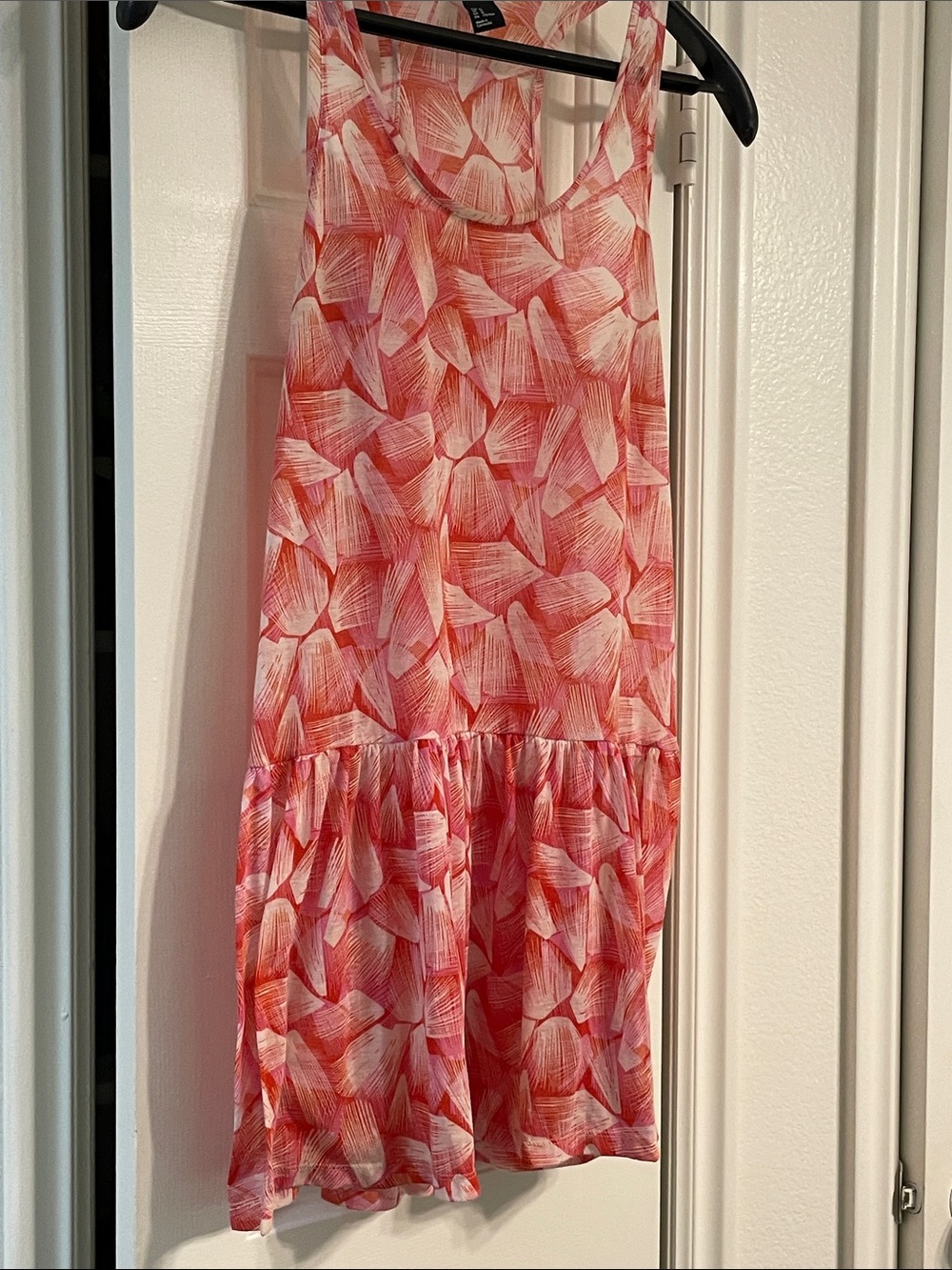 Coral Pink Printed Tank Swim Coverup